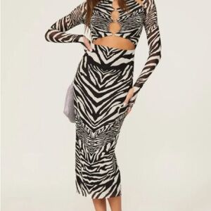AFRM Black and White Striped Dress